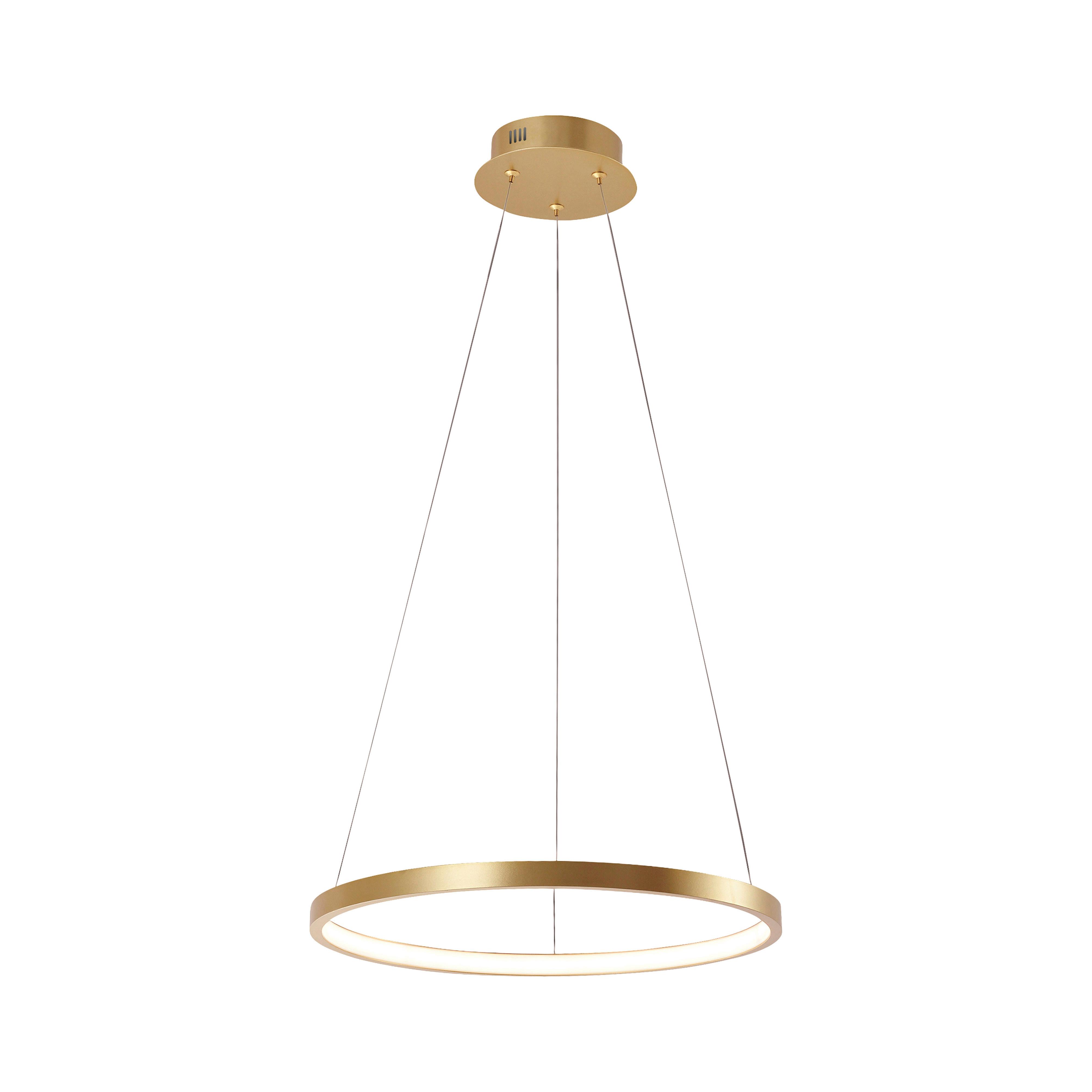 Hängeleuchte Circle max. 22 Watt - Goldfarben, Design, Kunststoff/Metall (39/39/120cm)