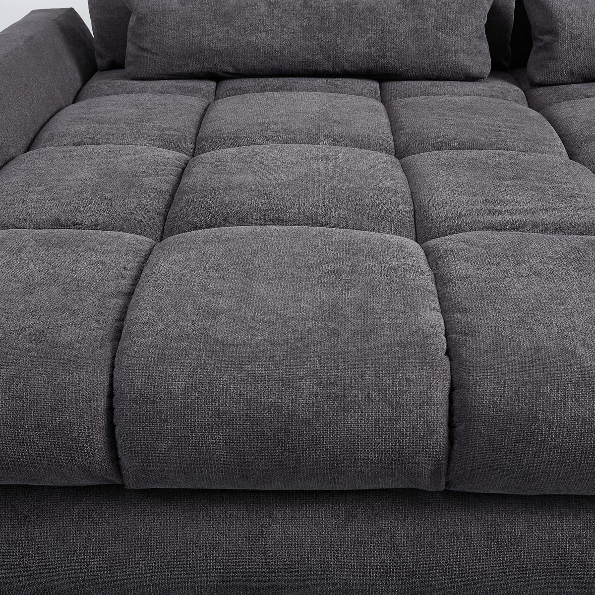 Wohnlandschaft Waikiki in Schwarz - Chromfarben/Schwarz, KONVENTIONELL, Kunststoff/Textil (337/69/228cm) - Mömax