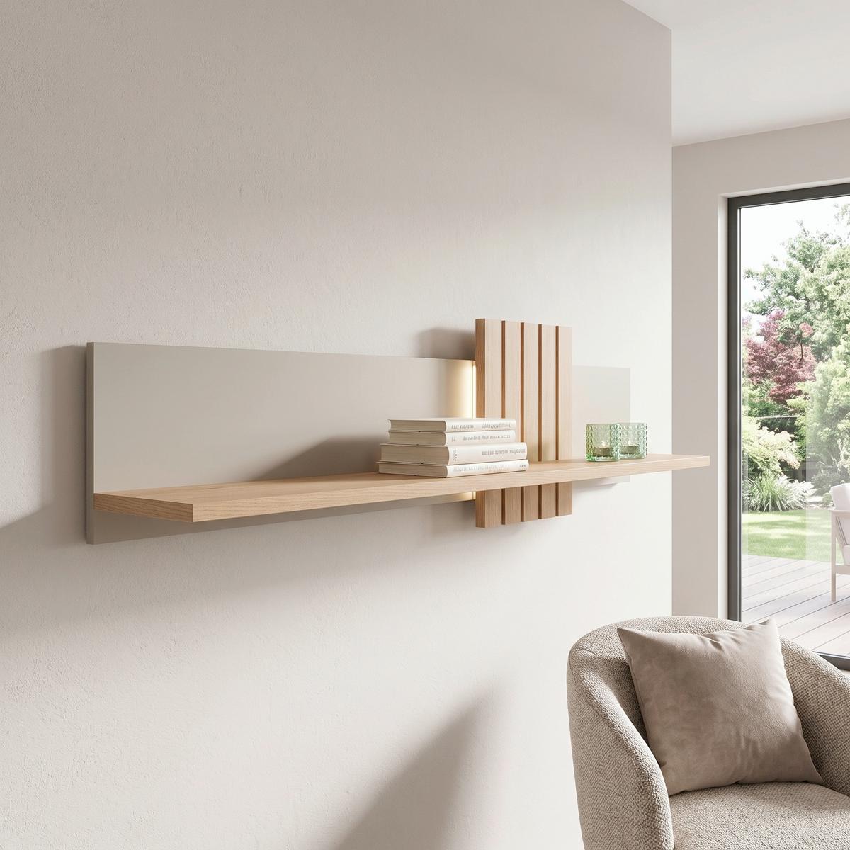 Zidna Polica Santana - Moderno, pločasti materijal (140/39/23,5cm) - Modern Living