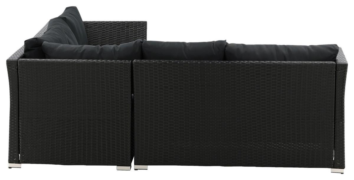 LOUNGEGARNITUR HAITI - Schwarz, KONVENTIONELL, Kunststoff - Gardenson
