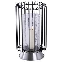 KERZENSTÄNDER MALIBU 125 - Silberfarben/Schwarz, Trend, Glas/Metall (22.5/22.5/40cm) - Kayoom