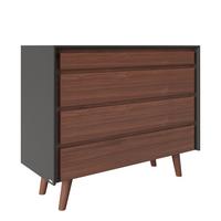 PLAYBOY Kommode Victoria ca. 100x92 cm Walnussf./Grau - Walnussfarben, KONVENTIONELL, Holz/Holzwerkstoff (100/92/42cm) - Playboy