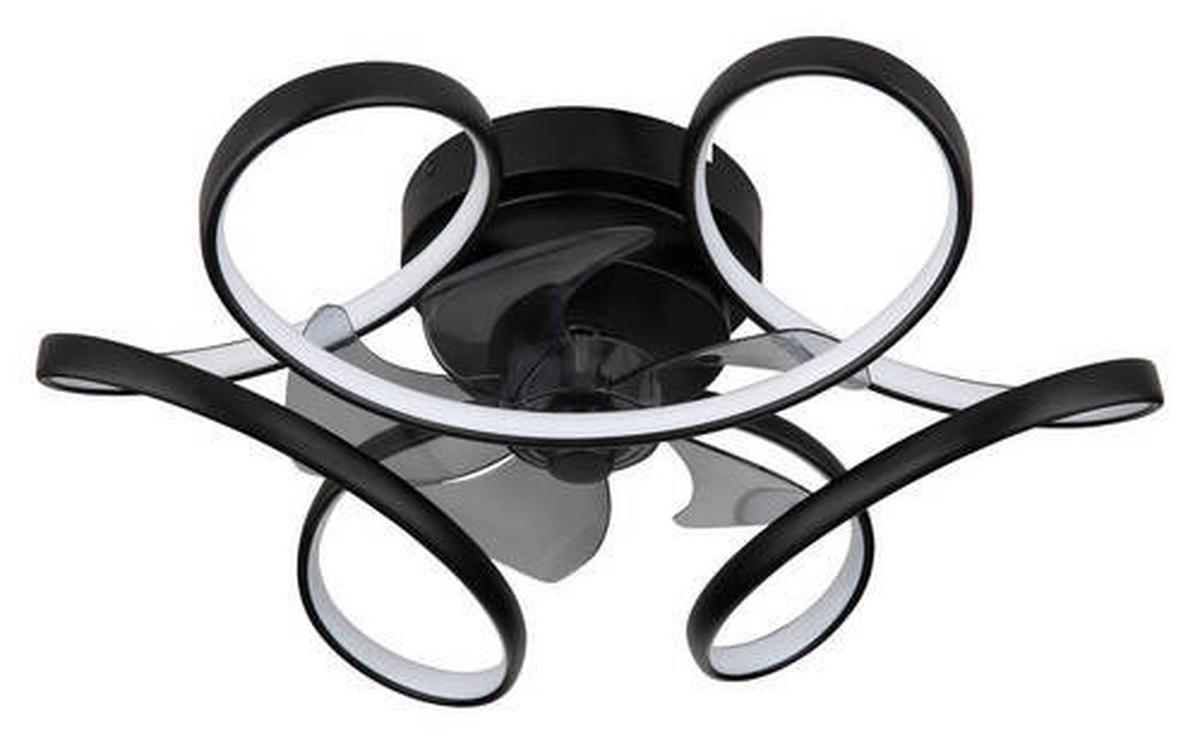 Stropni Ventilator 03638 - črna/opal, Design, kovina/umetna masa (56/21cm) - Globo
