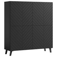 Highboard Phuket ca. 120x132 cm Schwarz - Schwarz, Design, Holzwerkstoff/Kunststoff (120/132/39,1cm) - Livetastic
