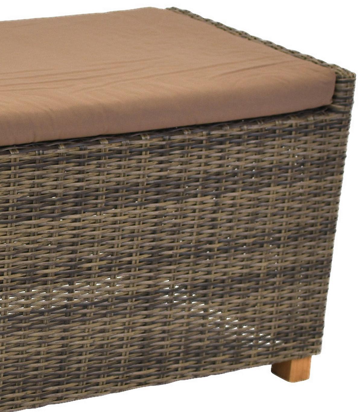 Gartenbank Kunststoff/Textil/ Holz/Metall 3-Sitzer Toskana - Akaziefarben/Cappuccino, KONVENTIONELL, Holz/Kunststoff (136/48/47cm) - Gardenson