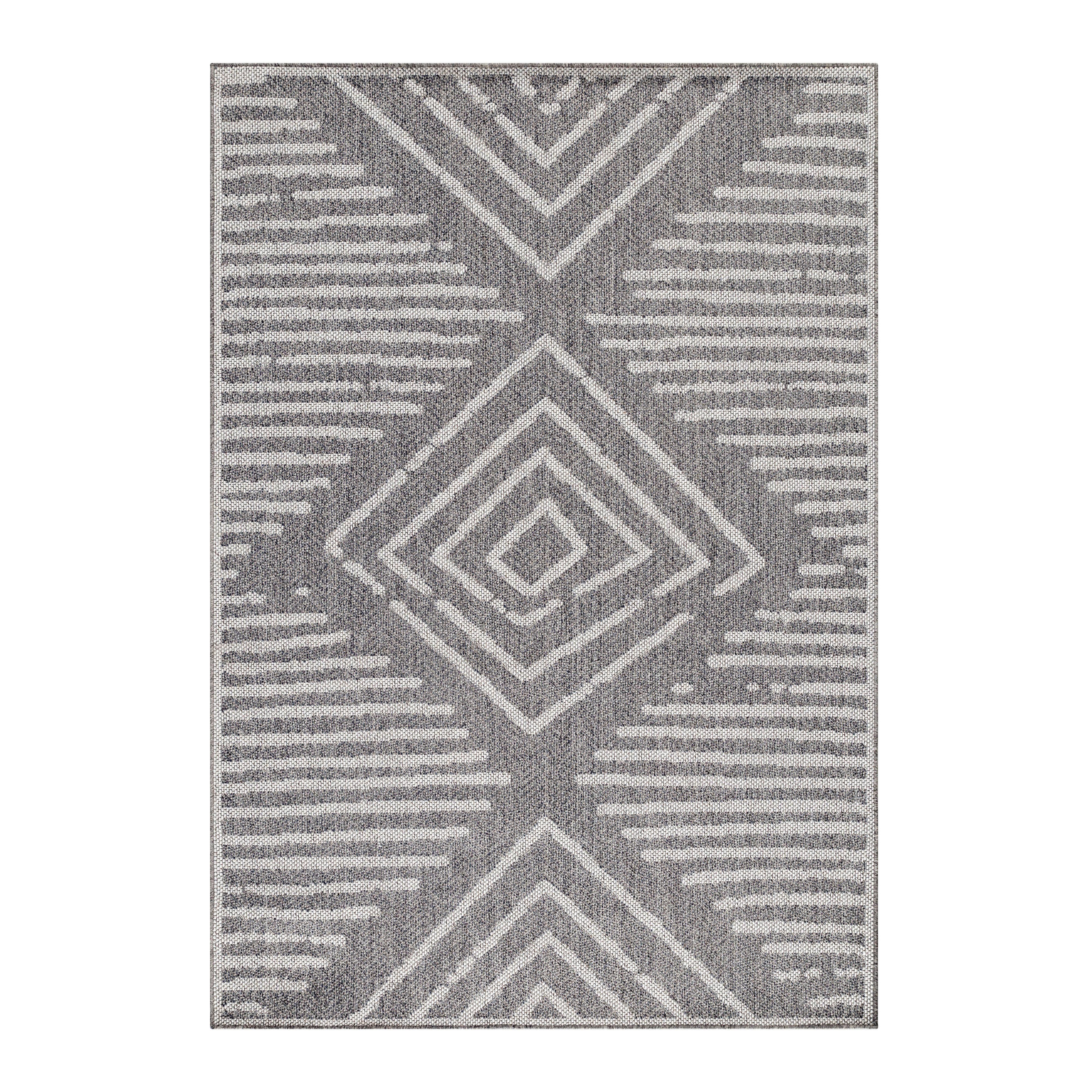 Flachwebeteppich Aruba Grau ca. 120x170cm - Grau, Design, Textil (120/170cm)
