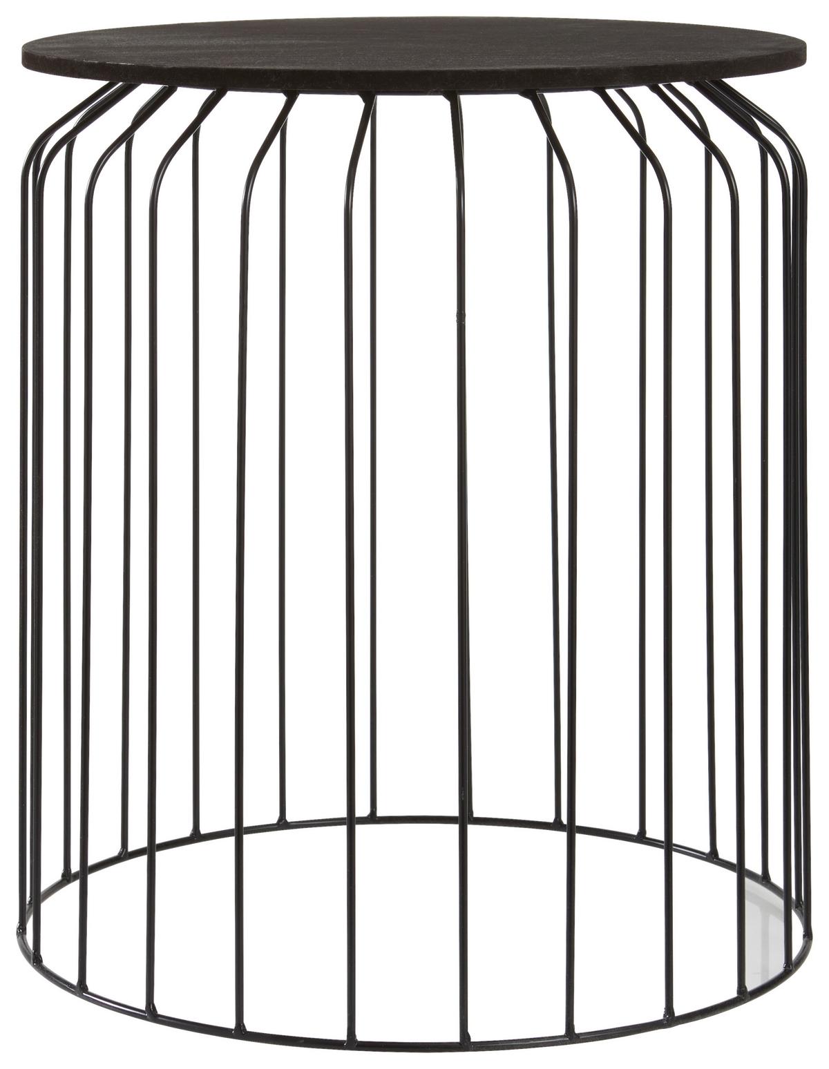 STOLIK BOCZNY SKANDI LOVE - czarny, Design, materiał drewnopochodny/metal (40/45cm) - Ambia Home