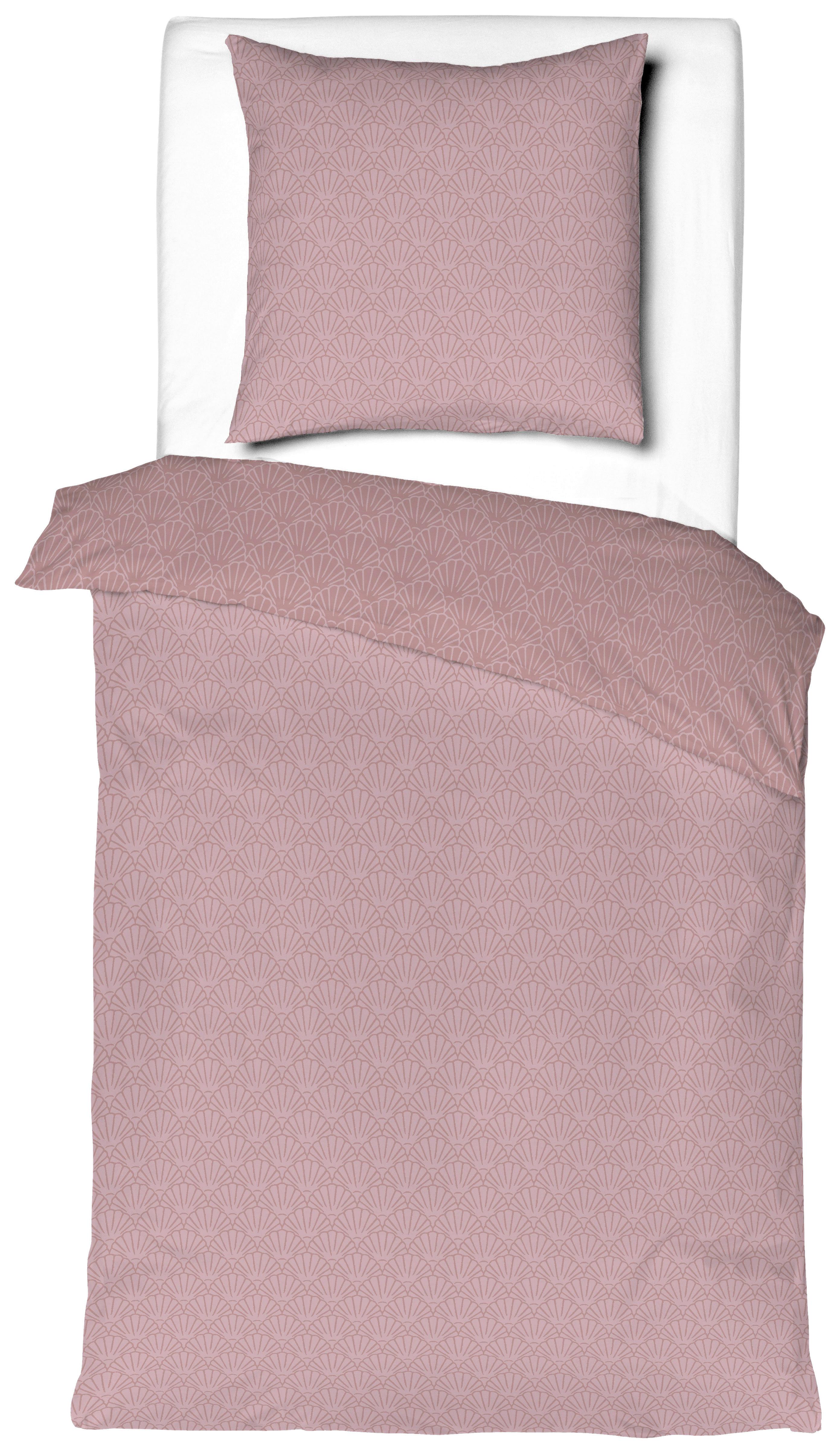 BETTWÄSCHESET SHELL XXL - Mauve, Textil (200/210cm) - Mömax