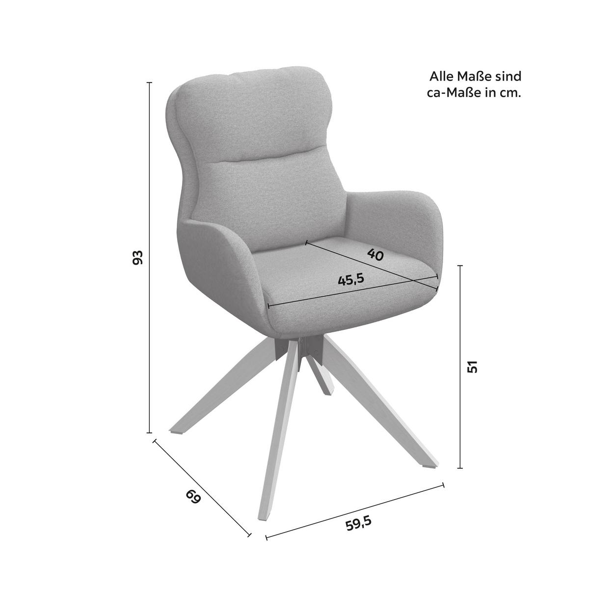 Karosszék Neelia - natúr színű/barna, Modern, textil/fa (59,5/93/69cm) - Bessagi Home