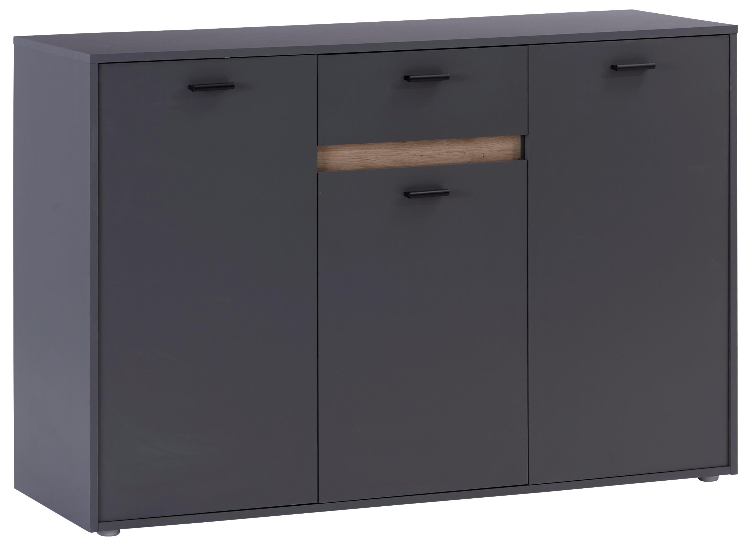 Komoda Slot 3t - temno siva, Moderno, umetna masa/leseni material (138,4/90/40cm) - Mömax