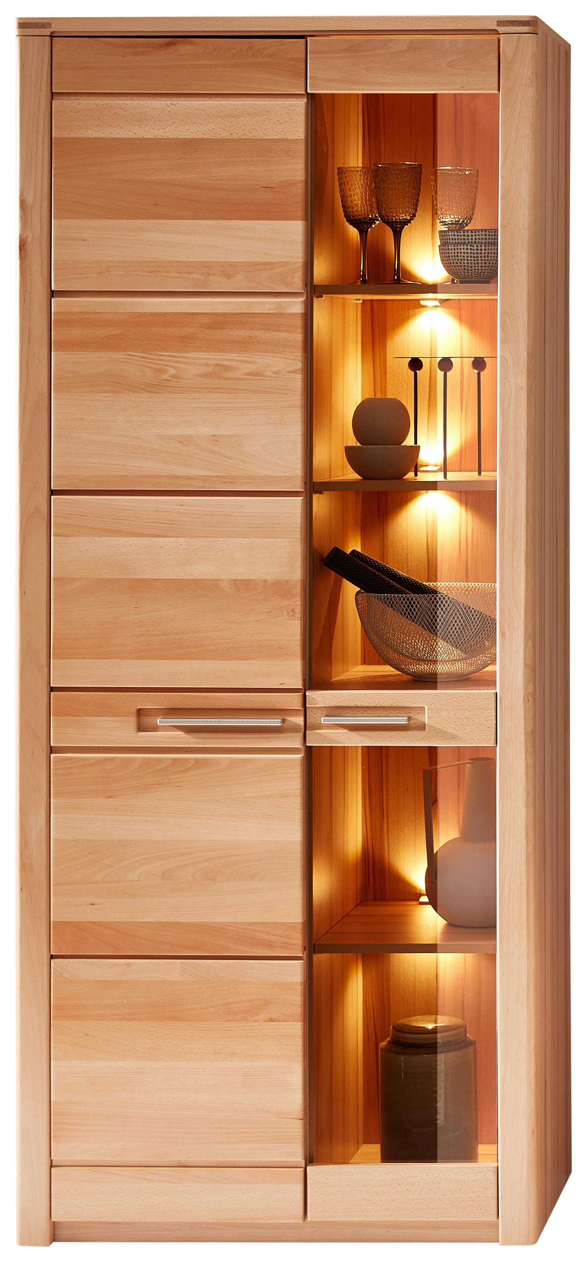 Vitrine Arvid Kernbuche - Kernbuche, Konventionell, Holz/Holzwerkstoff (85/203/40cm) - Mömax