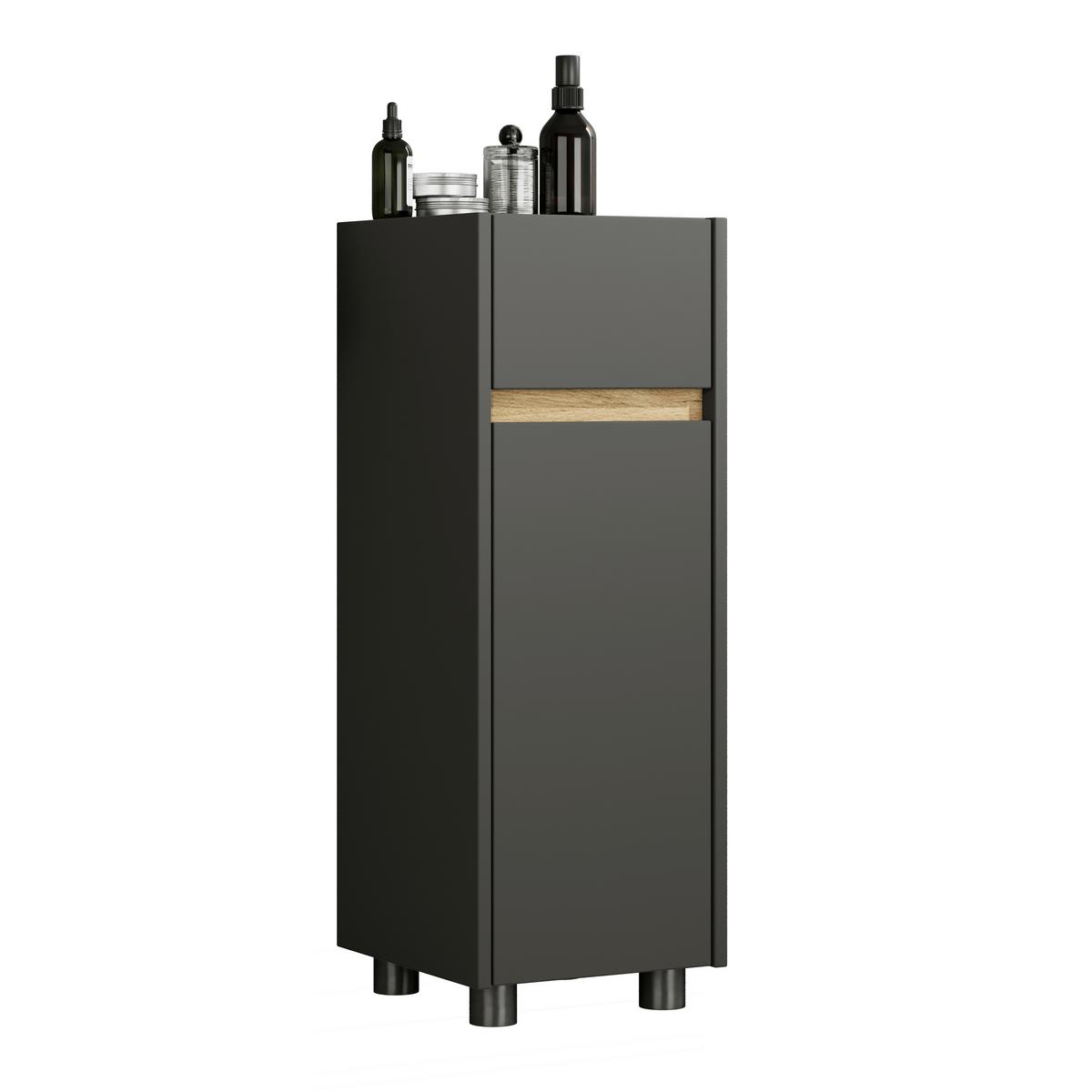 Midischrank Cosila - Honigeiche/Anthrazit, Trend, Holzwerkstoff/Kunststoff (30/85/33cm) - MID.YOU