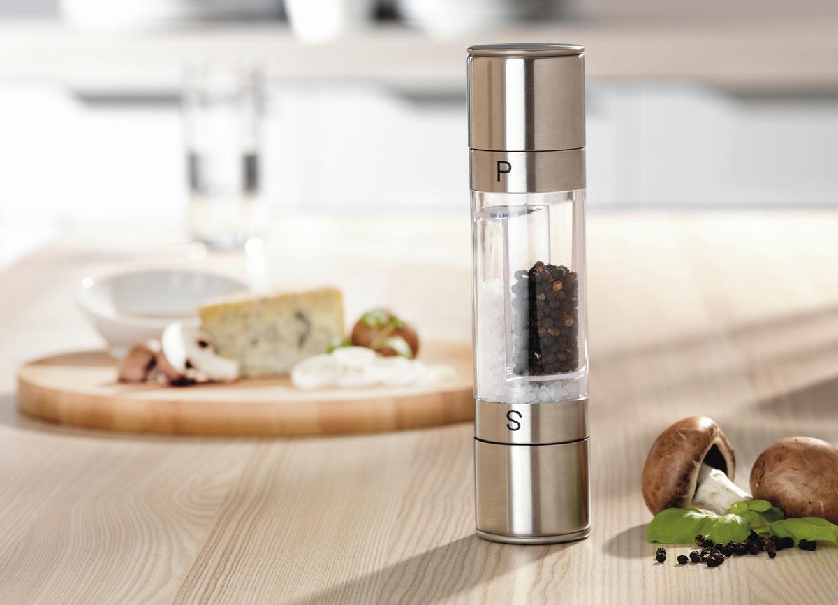 MŁYNEK ELEKTRYCZNY SÓL/PIEPRZ 147-120 - kolor stalowy, Basics, metal (22cm) - Justinus