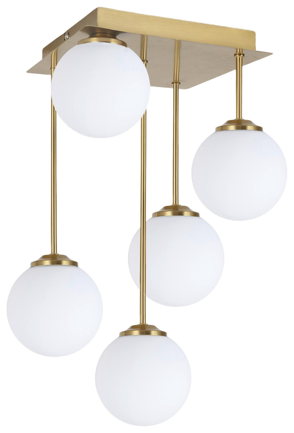 LAMPA WISZĄCA MONA - biały/kolor złoty, Trend, metal/szkło (25,5/25,5/41cm) - Novel
