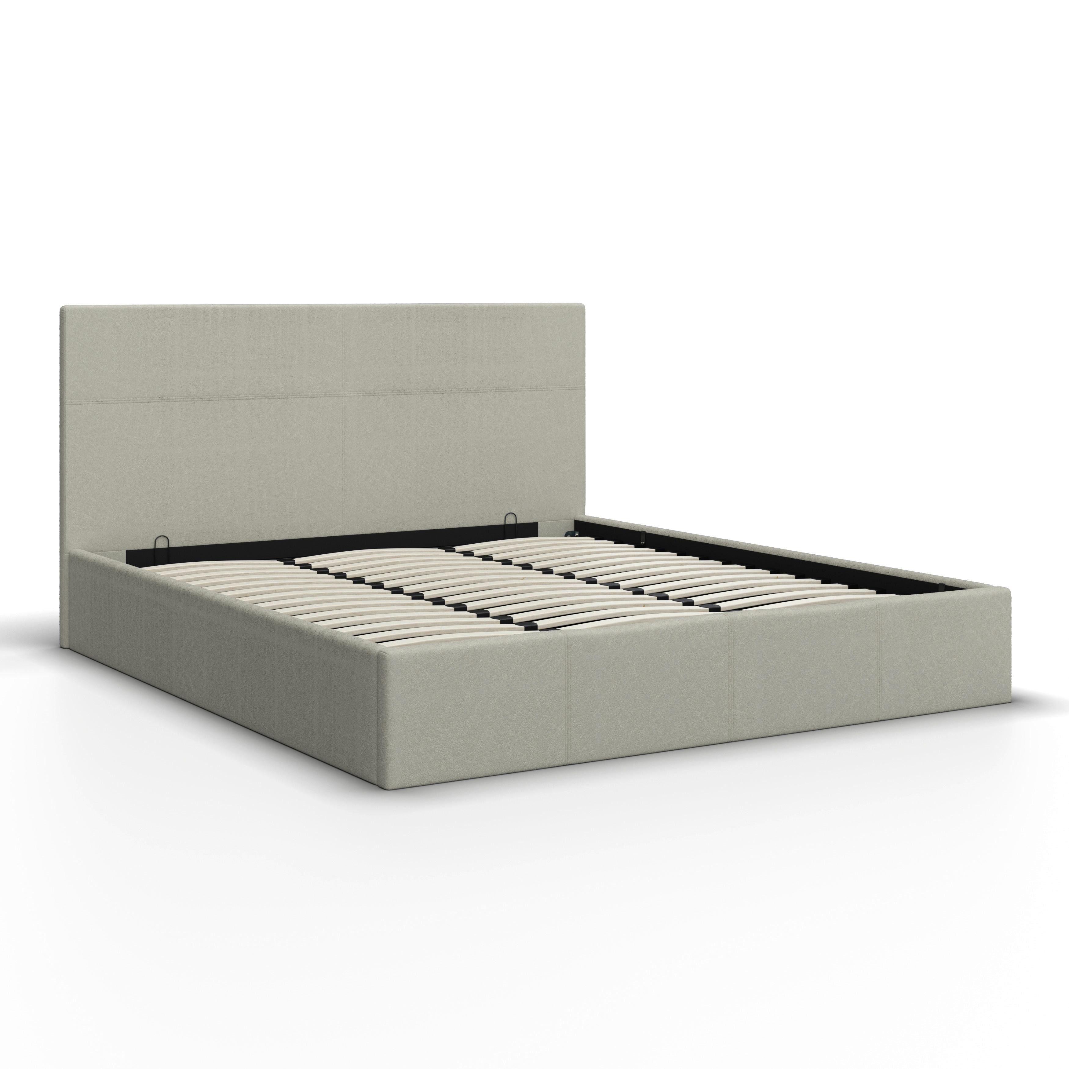 STOPPAD SÄNG YARA - ljusgrå/svart, Modern, metall/trämaterial (180/200cm) - Bessagi Home