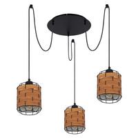 Hängeleuchte Elmar in Schwarz/Braun max. 40 Watt - Schwarz/Braun, KONVENTIONELL, Kunststoff/Metall (38,5/200cm) - Globo