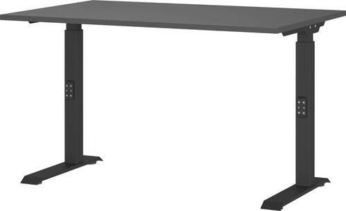 Schreibtisch Ribera in Graphitfarben/Schwarz - Graphitfarben/Schwarz, MODERN, Holzwerkstoff/Metall (120/68-91/80cm) - Premium Living