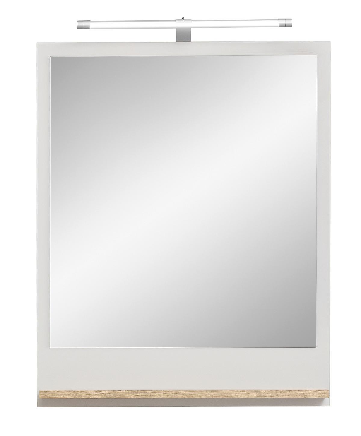 Oglindă Georgia - cașmir/culoare lemn stejar, Modern, sticlă/material pe bază de lemn (60/74,5/15,5cm)