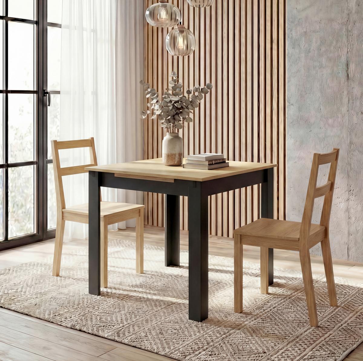 Esstisch Vcm Esstisch "pesoli"80/120x80 - Honigeiche/Anthrazit, Modern, Holzwerkstoff (80/80/75cm) - MID.YOU