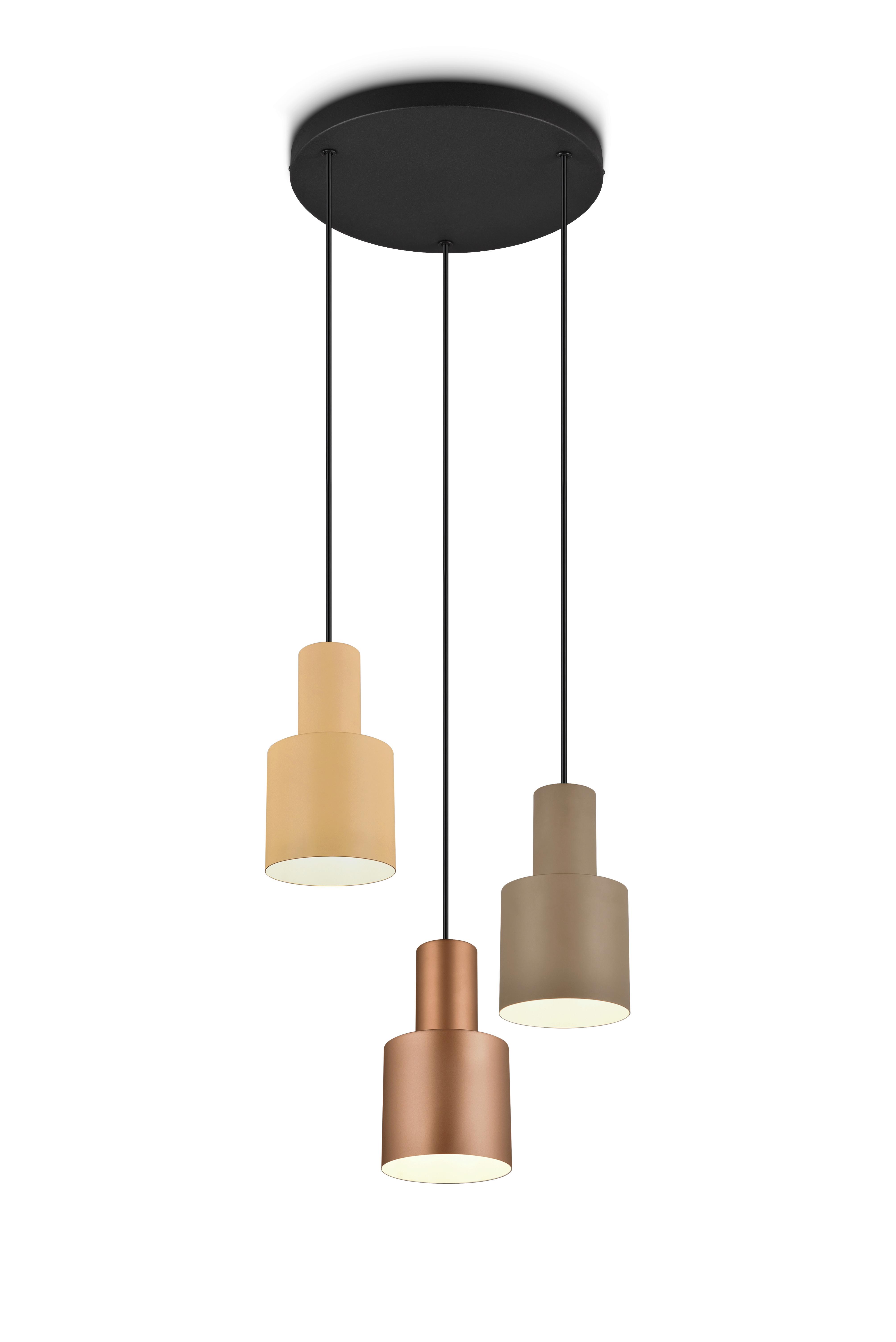 Hängeleuchte Agudo Braun max. 40 Watt - Taupe/Schwarz, KONVENTIONELL, Metall (37/150cm) - Trio Leuchten