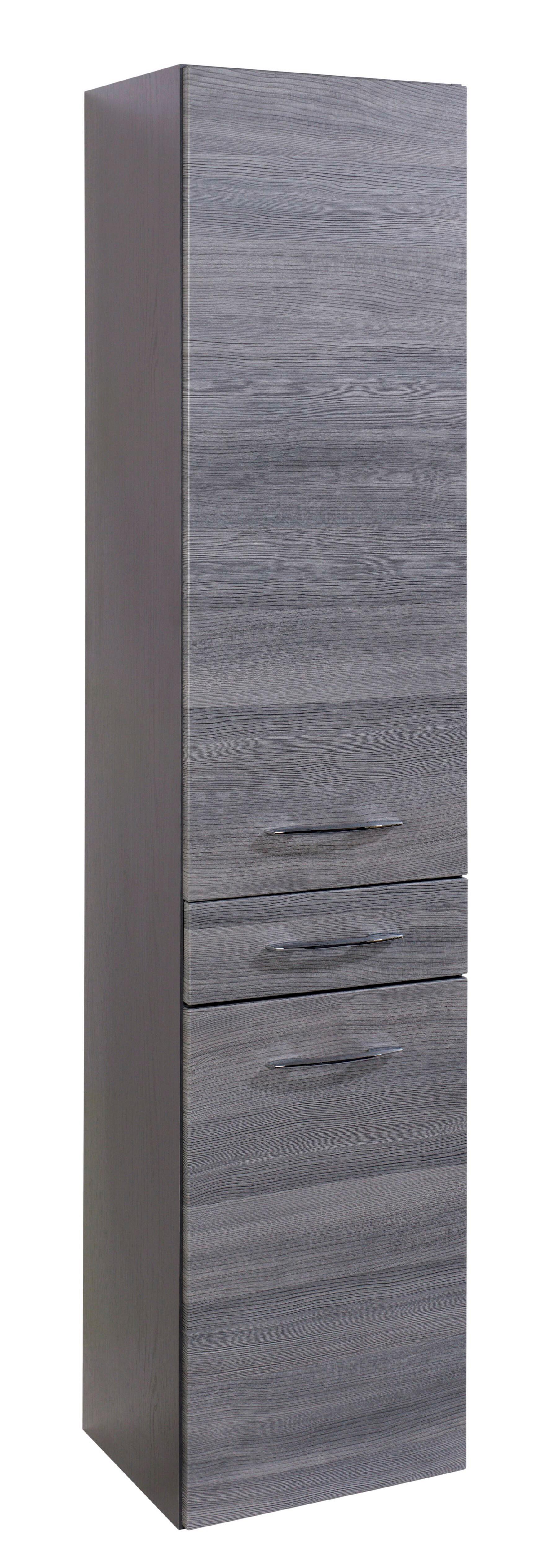 Seitenschrank Florida in Graphit/Silberfarben - Chromfarben/Silbereichenfarben, MODERN, Holzwerkstoff/Metall (40/180/35cm)