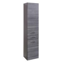 Seitenschrank Florida in Graphit/Silberfarben - Chromfarben/Graphitfarben, Modern, Holzwerkstoff/Metall (40/180/35cm)
