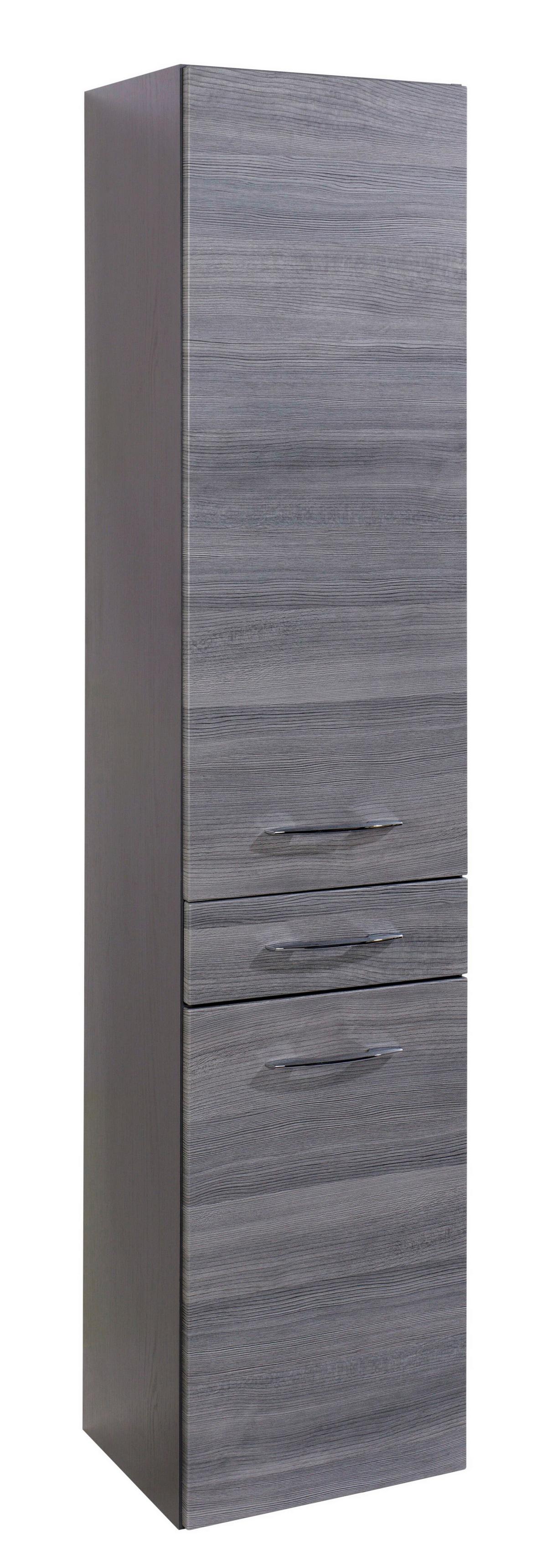 Seitenschrank Florida in Graphit/Silberfarben - Chromfarben/Graphitfarben, Modern, Holzwerkstoff/Metall (40/180/35cm)