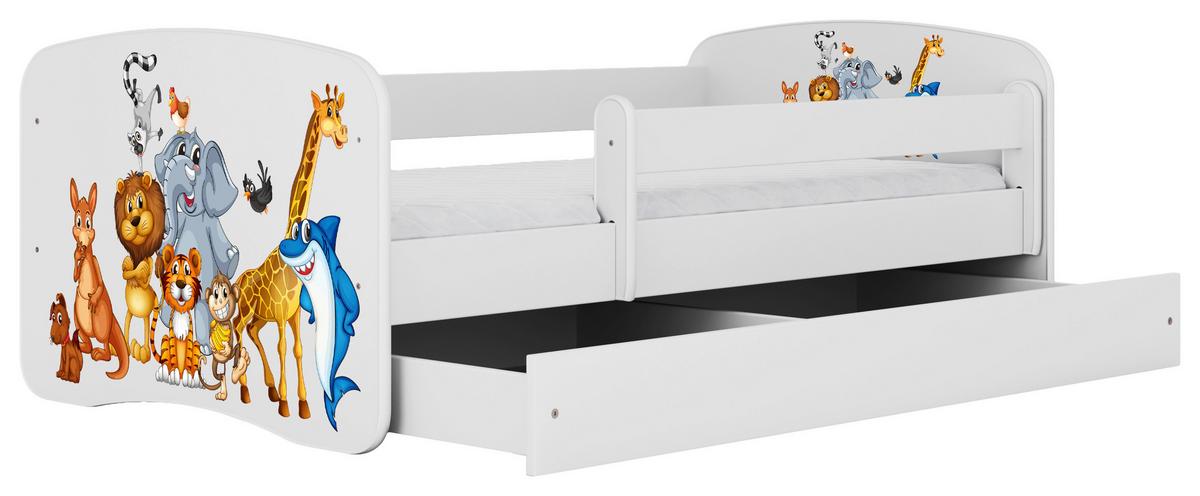 Otroška Postelja Babydreams, Bela, 80x160cm - bela/barve breze, Moderno, tekstil/leseni material (80/160cm) - MID.YOU