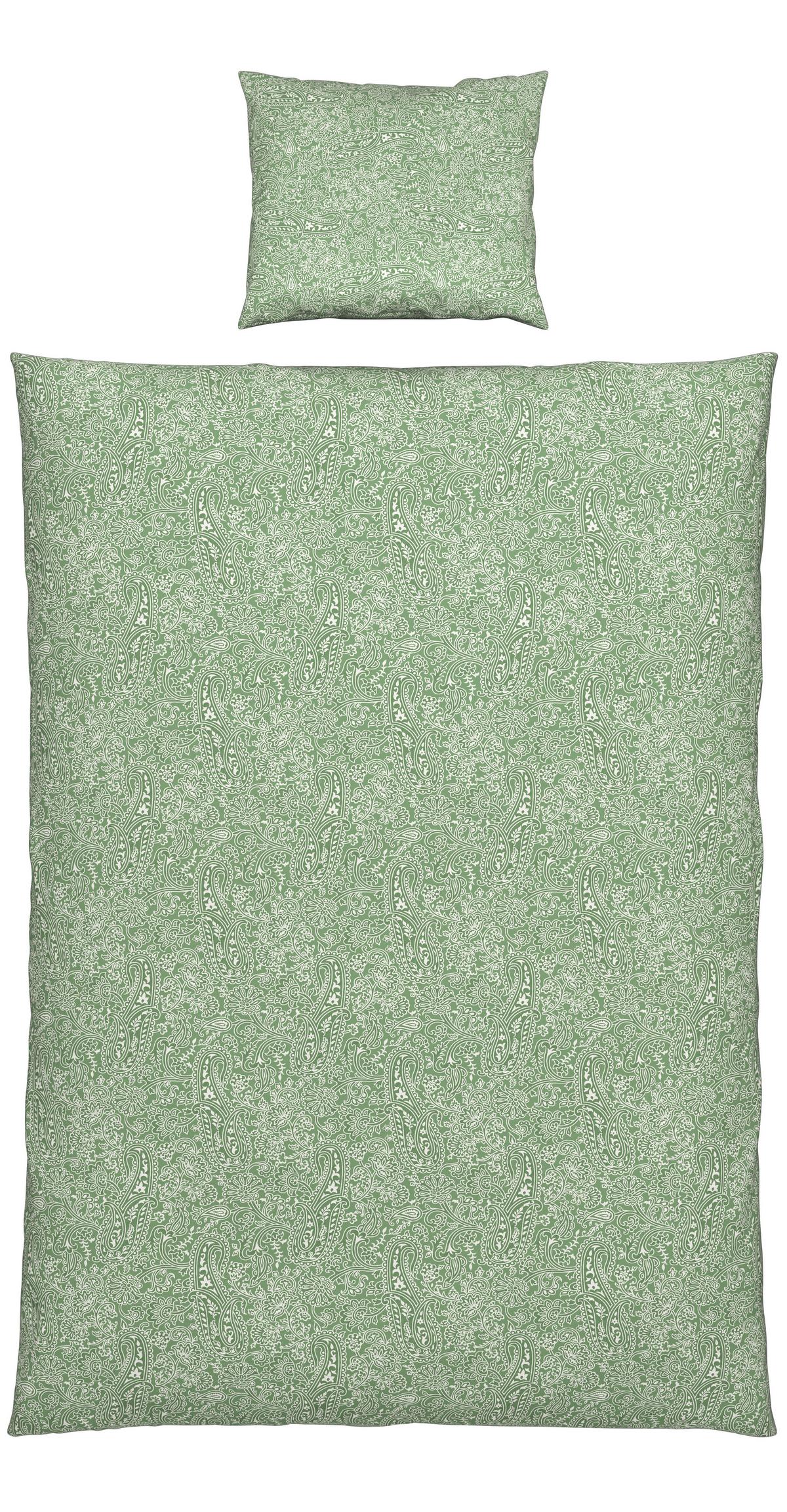 BETTWÄSCHESET LAYLA - Grün, Konventionell, Textil (160/210cm) - Modern Living