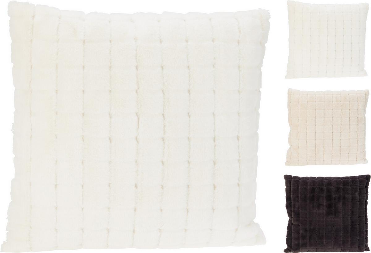 Pernă decorativă cca. 45x45 cm Maira I - alb/gri închis, Basics, textil (40/40cm)