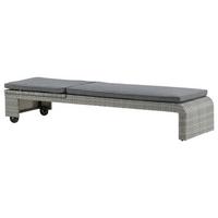 Sonnenliege London ca. 60x32x196 cm Grau - Grau, KONVENTIONELL, Kunststoff/Textil (60/32/196cm) - Gardenson