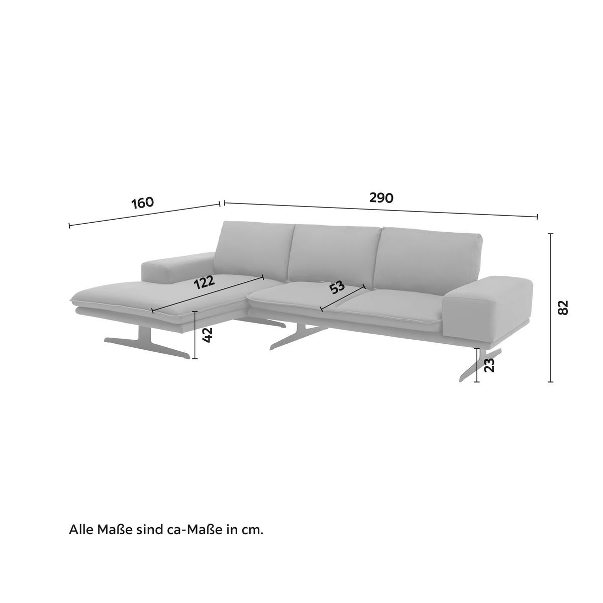 Sedežna Garnitura Larissa, Oblika L - siva/črna, Moderno, kovina/tekstil (290/82/160cm) - Bessagi Home
