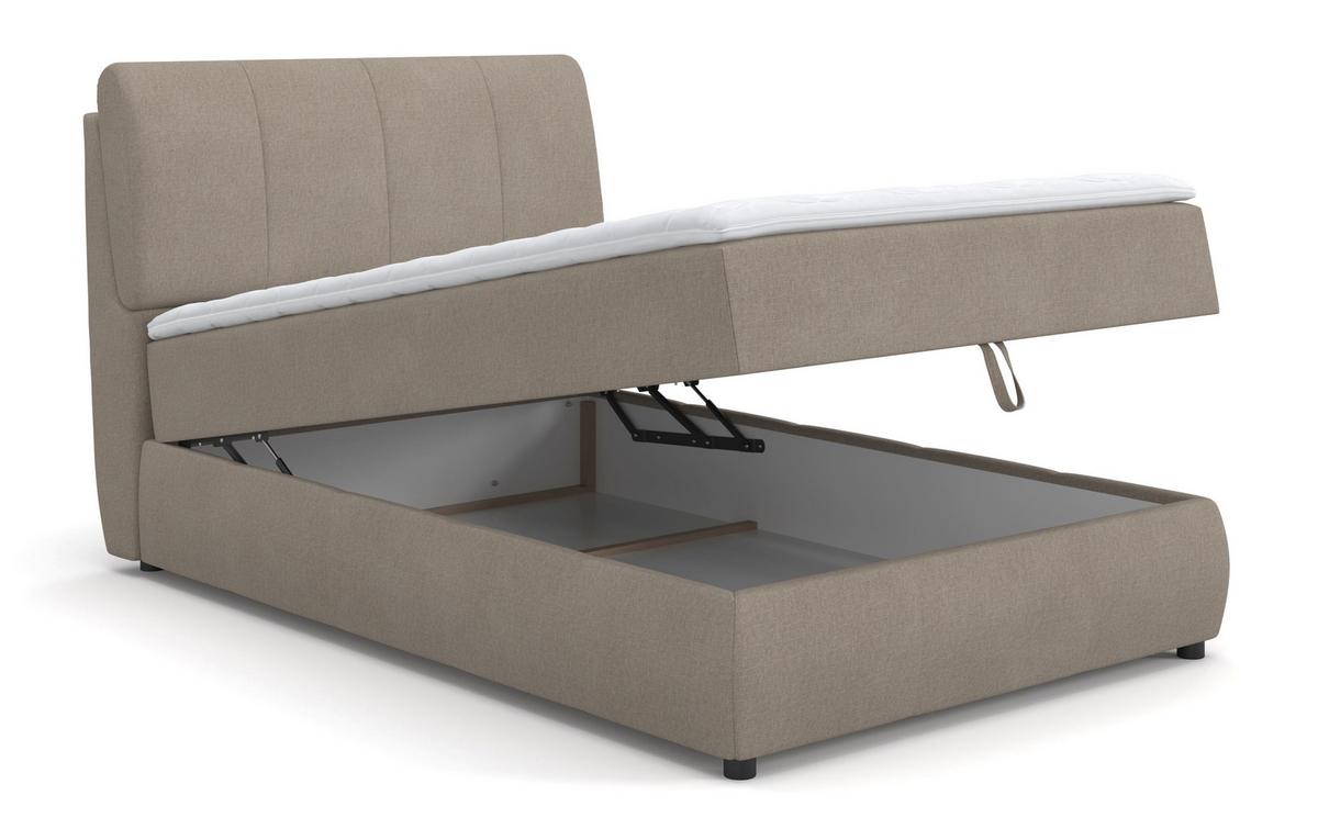 Box Ágy Cooper - taupe, Konventionell, faalapú anyag/textil (140/200cm)