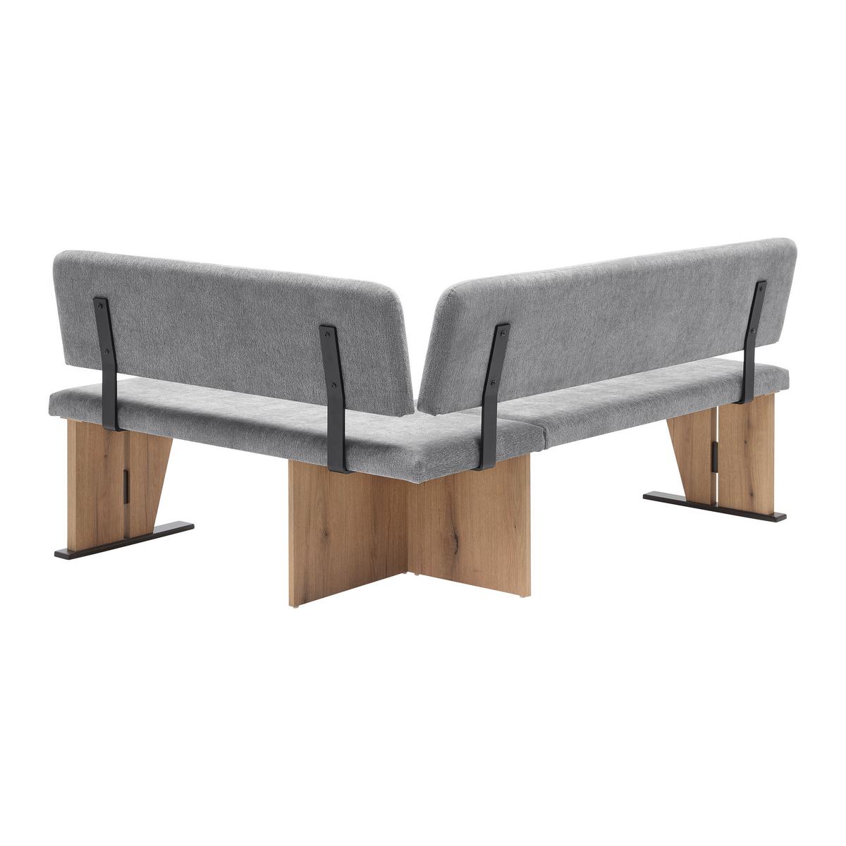 Eckbank Kassel Grau - Eichefarben/Schwarz, MODERN, Holzwerkstoff/Textil (140/87/180cm) - Based