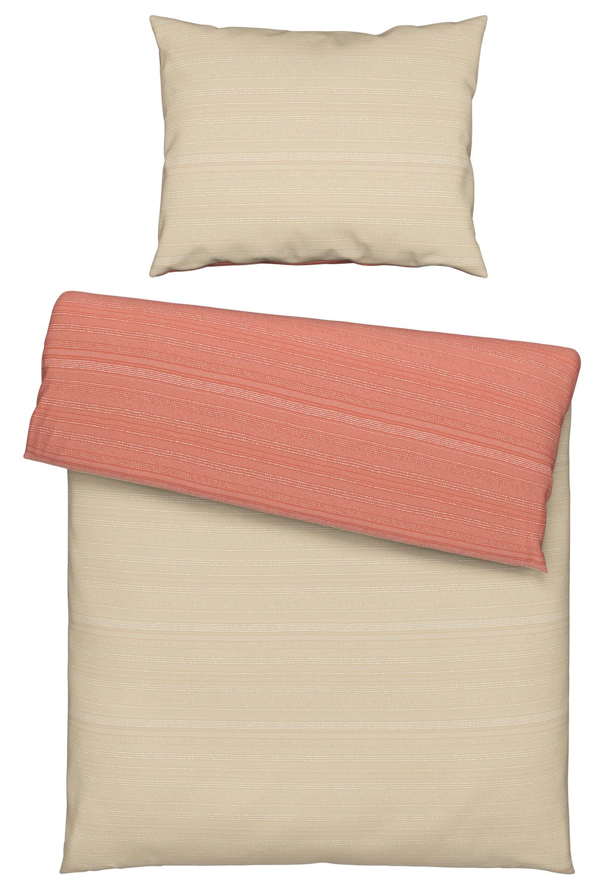 Bettwäsche Kinzura Wende ca. 160x210cm - Beige/Orange, Konventionell, Textil (160/210cm) - Modern Living