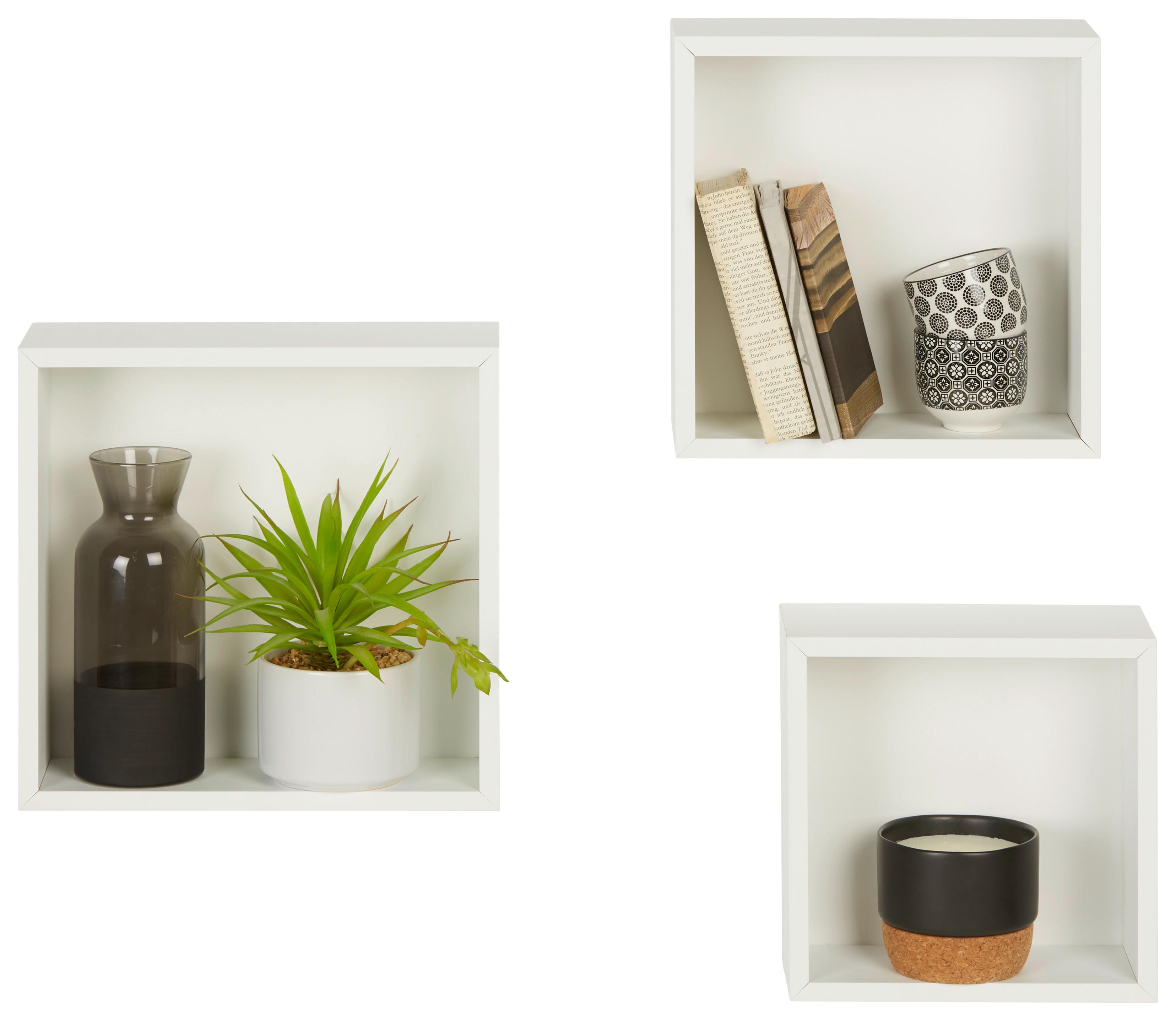 Set Stenskih Regalov Kalisi -Sb-, Bela, 3-Delni Set - bela, Moderno, leseni material (29/26/23/29/26/23/10cm) - Mömax