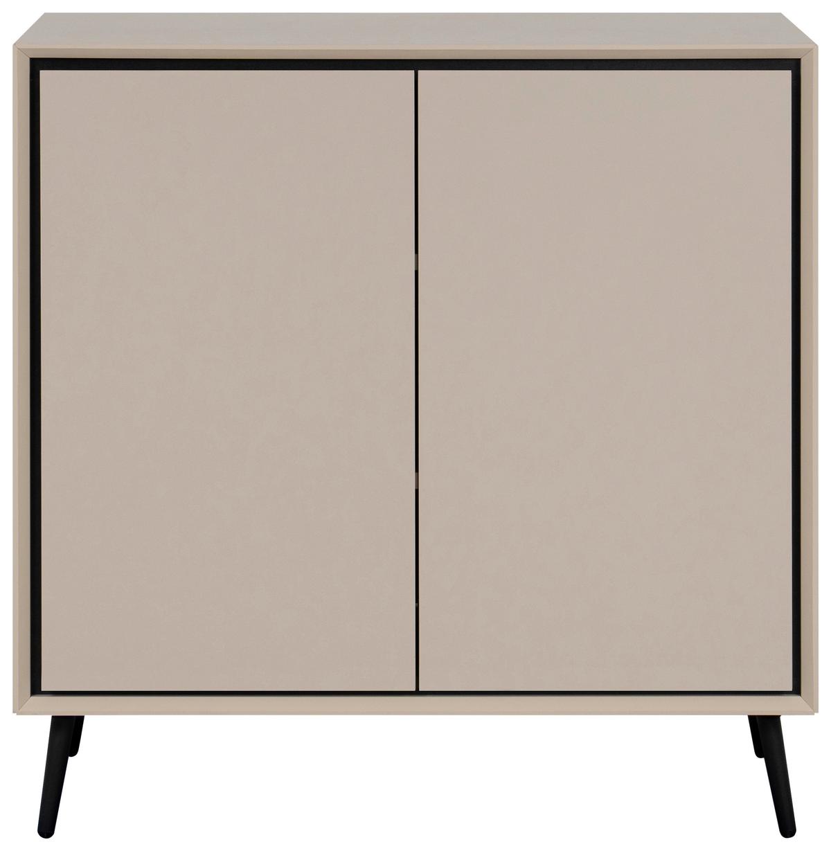 KOMODA ARONA - czarny/kolor piaskowy, Modern, materiał drewnopochodny/tworzywo sztuczne (90/90/38cm) - Livetastic