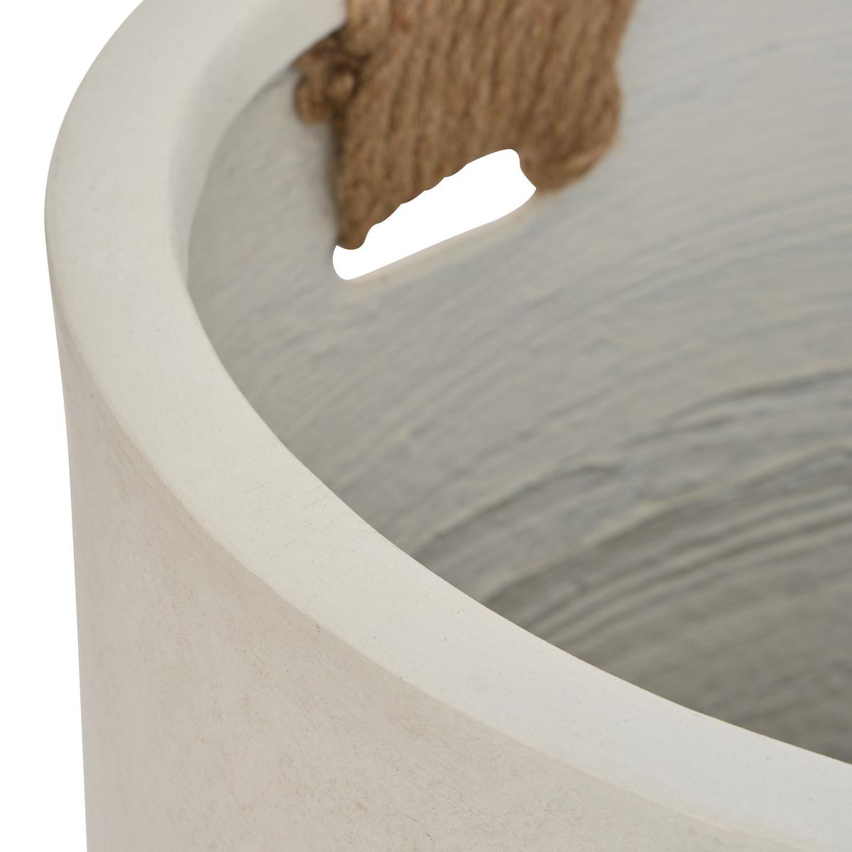Mască pentru ghiveci Sien M cca. 38x33 cm - alb/culoare natur, Basics, piatră (38/33cm)