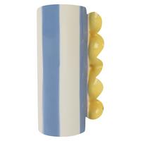 Vase Limo Weiß/Hellblau/Hellgelb - Hellgelb/Weiß, Keramik (13,5/25,5/10cm) - Mömax