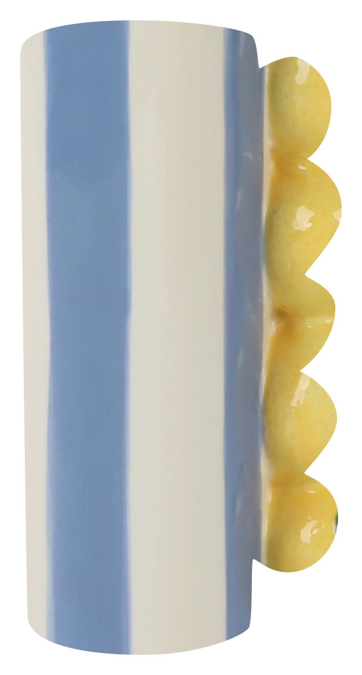 Vase Limo Weiß/Hellblau/Hellgelb - Hellgelb/Weiß, Keramik (13,5/25,5/10cm) - Mömax