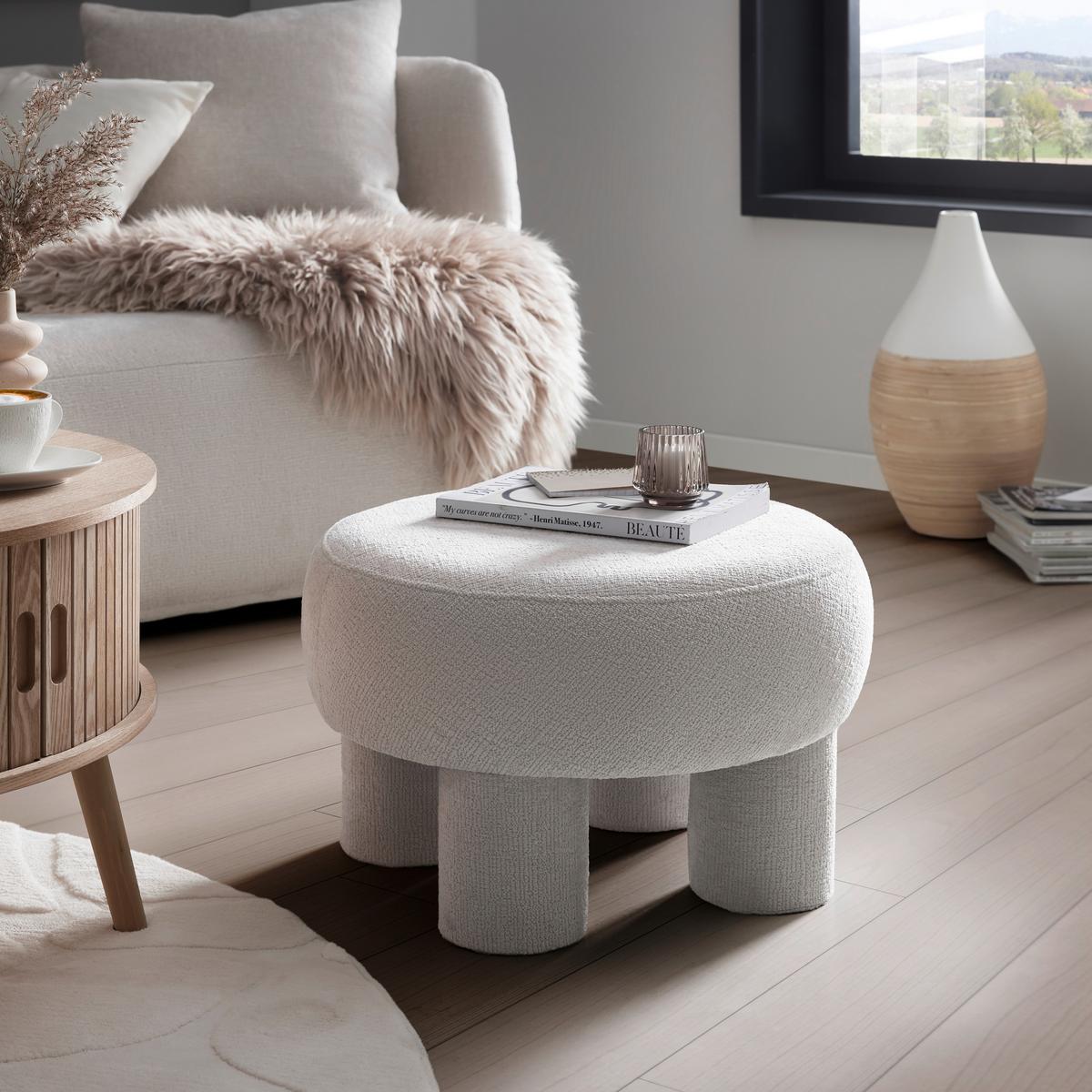 Hocker Trent Beige - Beige, LIFESTYLE, Holzwerkstoff/Textil (51/32cm) - Mömax