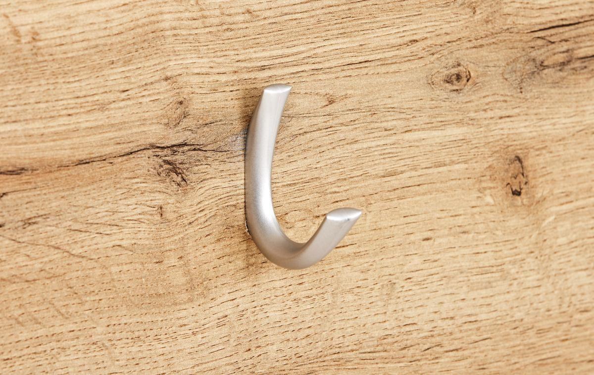 Panou cuier Moya - alb/culoare lemn stejar, Modern, plastic/material pe bază de lemn (70/99/2cm) - Modern Living