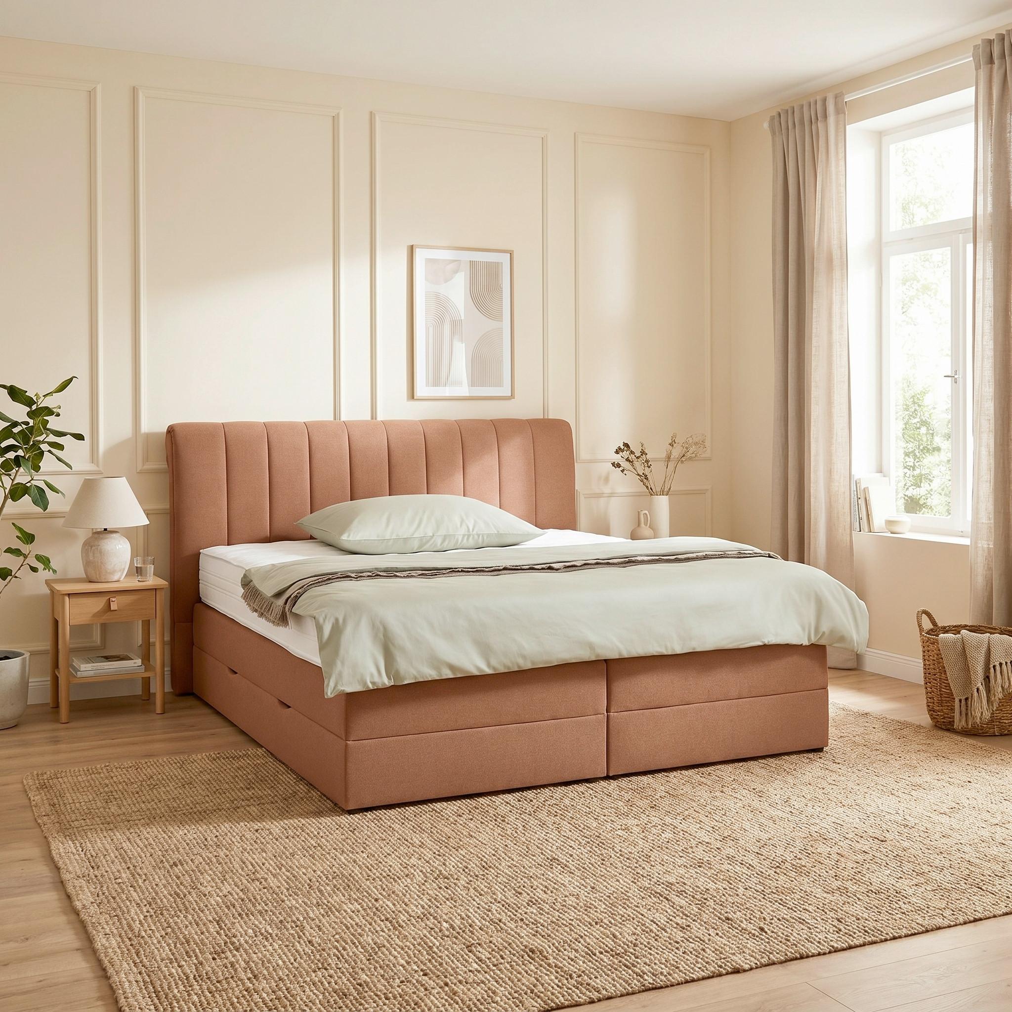 Boxspringbett Belano Rostfarben ca. 160x200cm - Rostfarben, KONVENTIONELL, Holz/Holzwerkstoff (160/200cm) - Premium Living