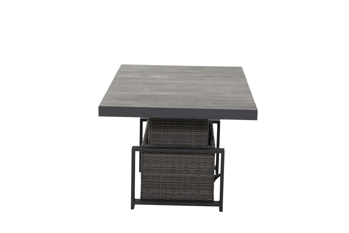 Loungegarnitur Corido Grau - Grau, Basics, Keramik/Kunststoff (72/206/103cm) - Siena Garden