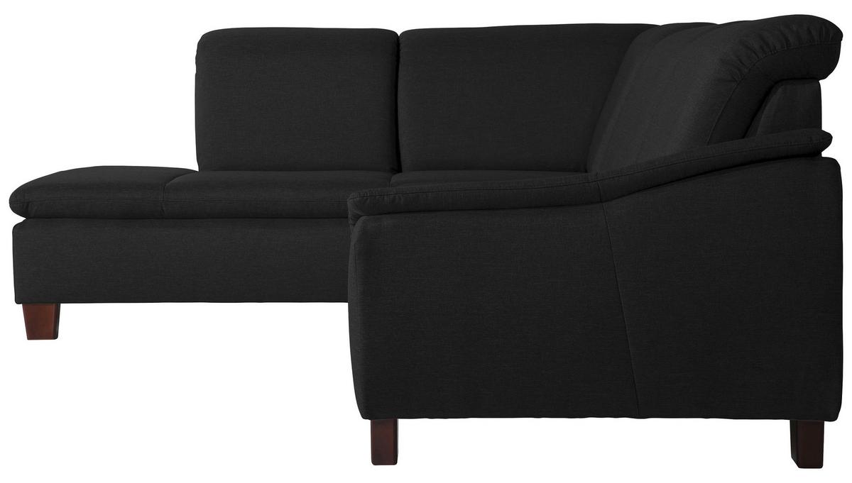 ECKSOFA AARON - Nussbaumfarben/Schwarz, Design, Holz/Textil (187/247cm) - Max Winzer
