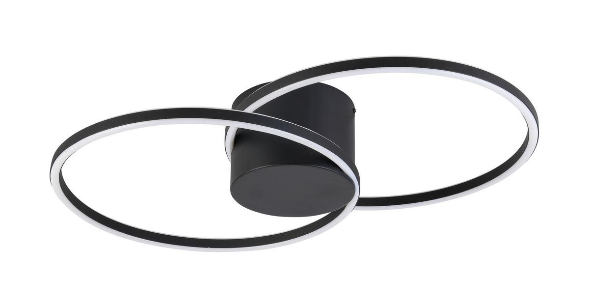Led Mennyezeti Lámpa Elian - fekete, Modern, műanyag/fém (71/45/13cm) - Visiona