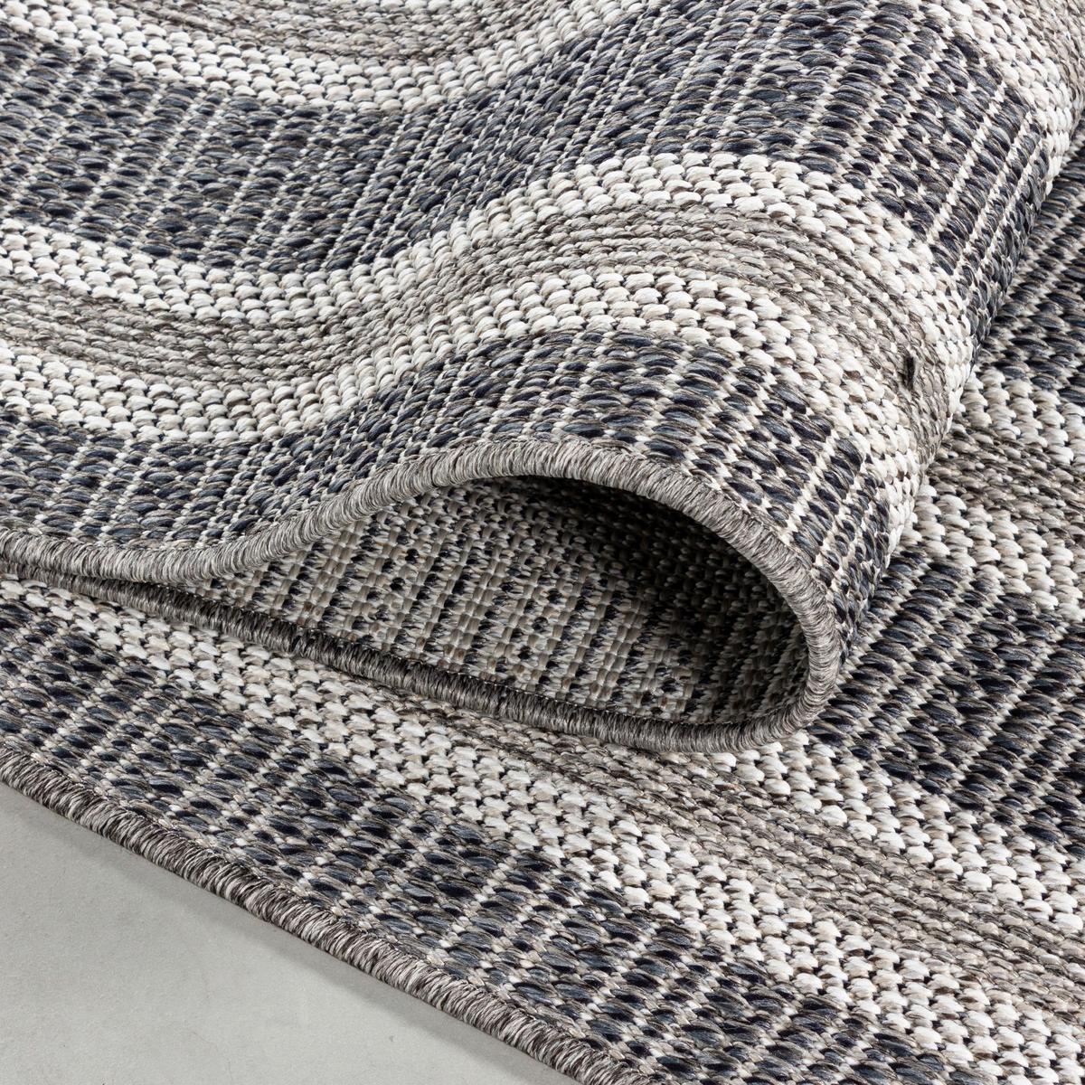 Flachwebeteppich Aruba Grau ca. 80x150cm - Grau, Design, Textil (80/150cm) - Novel