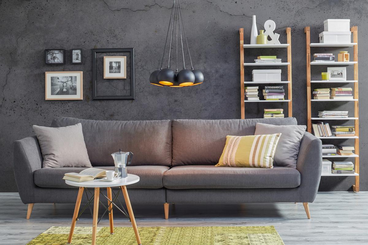 Masă auxiliară Konrad - alb/culoare lemn stejar, Modern, lemn/metal (50/45/50cm) - Modern Living