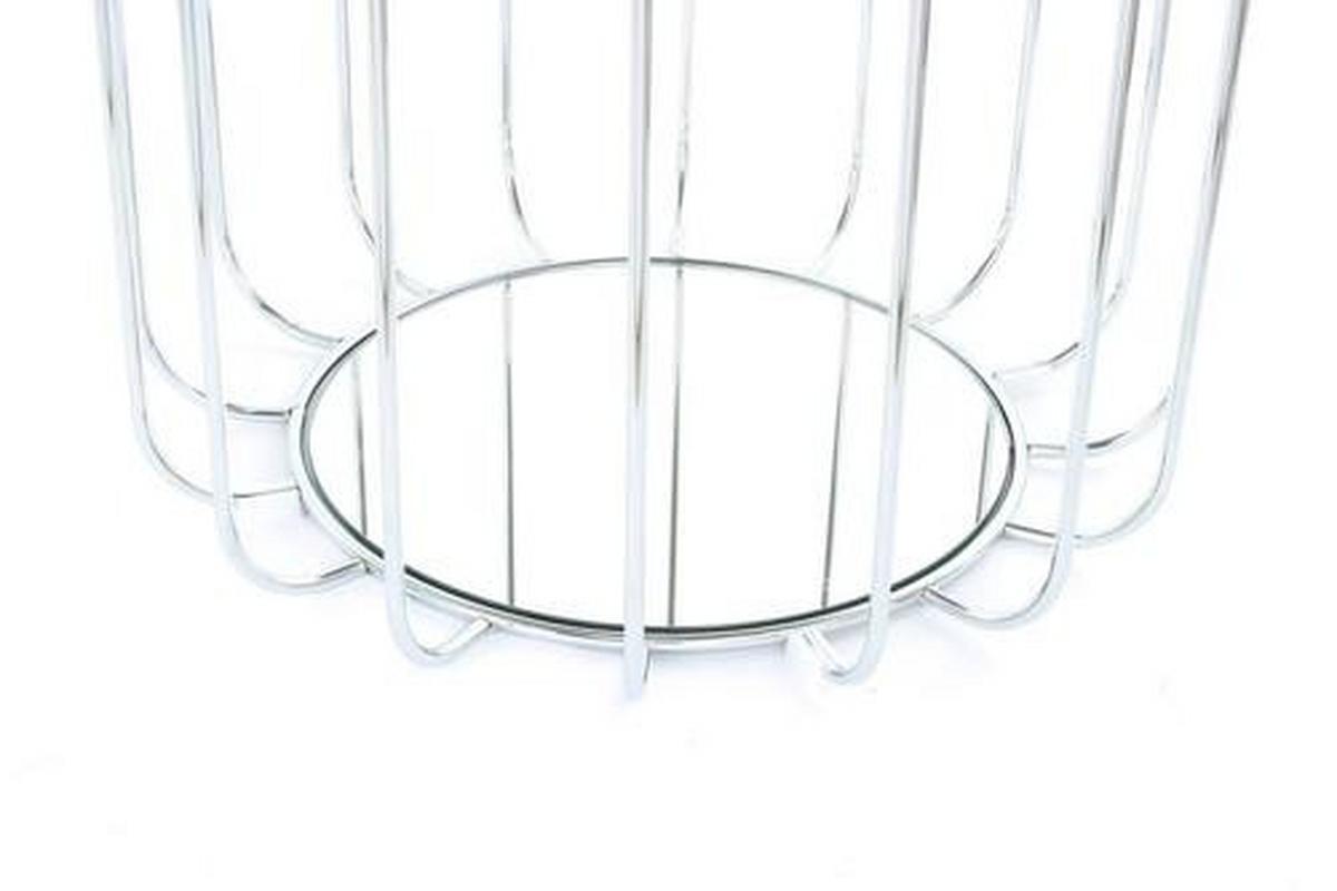 BEISTELLTISCH 4DPRB - Silberfarben/Dunkelblau, Basics, Glas/Holzwerkstoff (50/50/45cm) - Kayoom