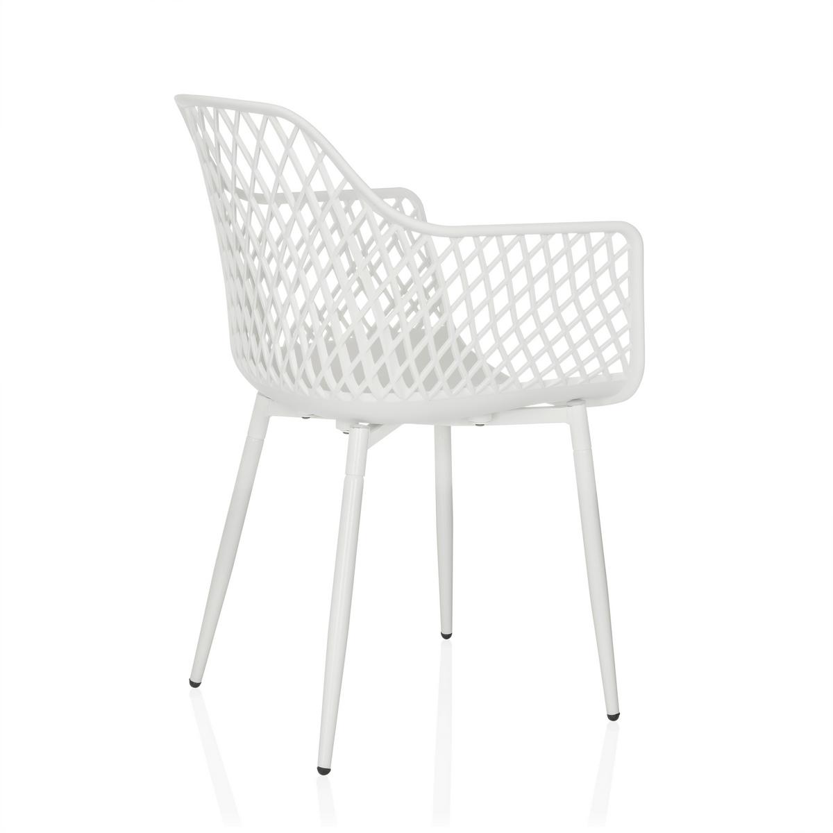 Vrtni Stol Begio L, Bela - bela, Moderno, kovina/umetna masa (56/81/50cm) - MID.YOU